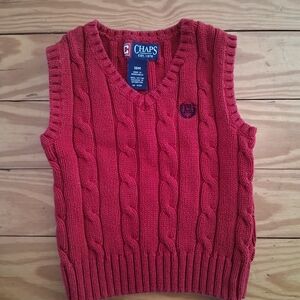 Chaps 18 Months Red Cable Knit Sweater Vest